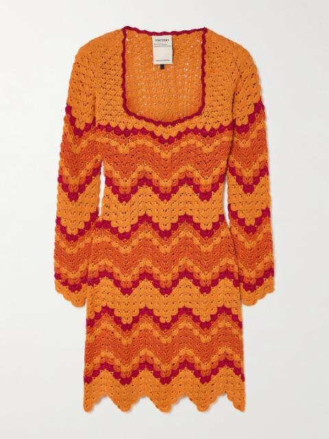 Sumac Scalloped Crocheted Cotton Mini Dress
