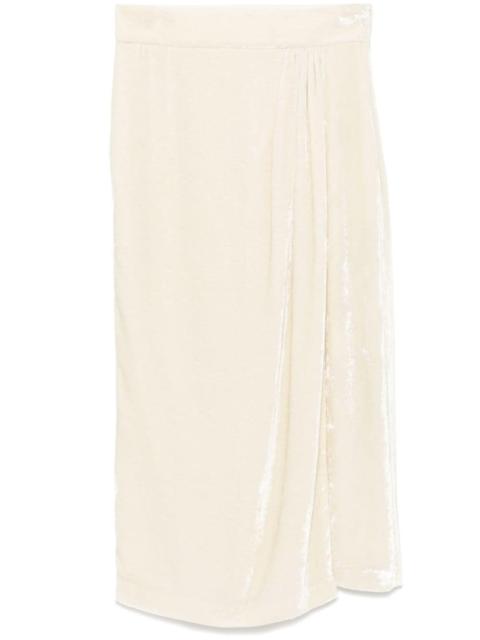 velvet midi skirt