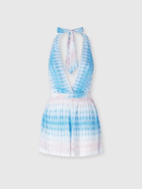 Short jumpsuit in dégradé lace