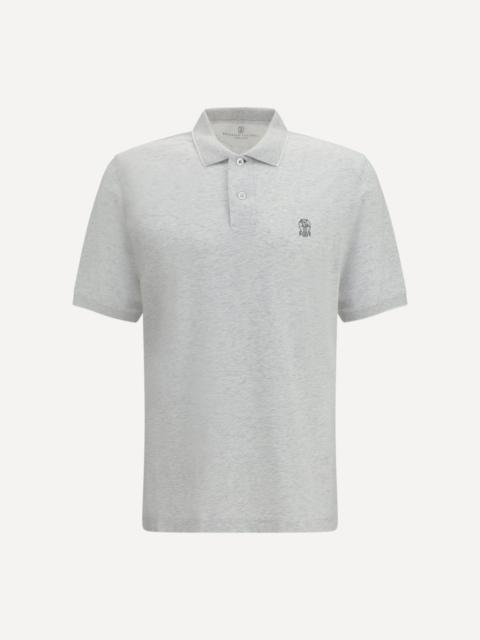 Polo in cotton jersey with short sleeves