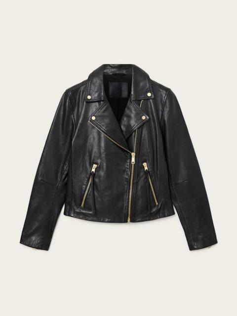 DALBY SLIM FIT LEATHER BIKER JACKET