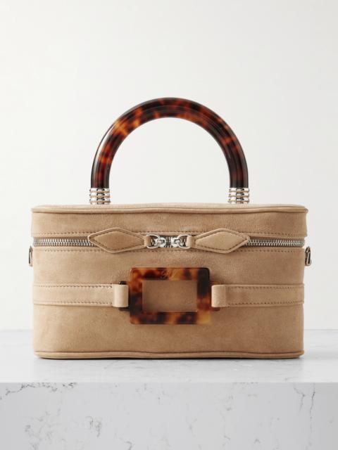 Belle Vivier Vanity Mini Buckled Suede Clutch