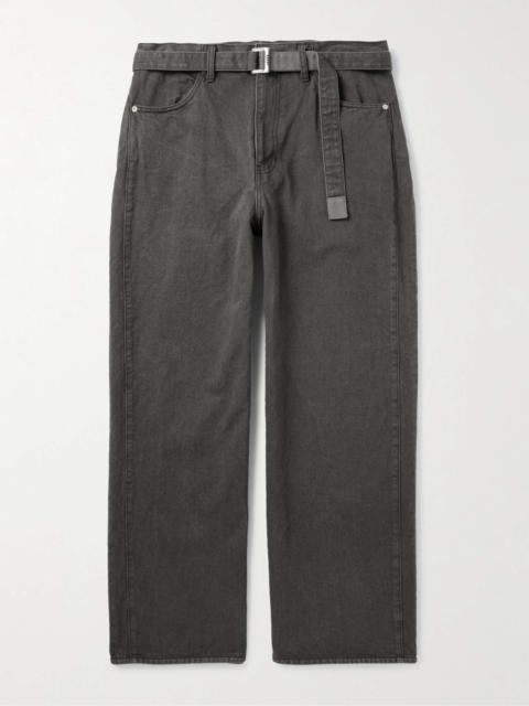 Wide-Leg Belted Jeans