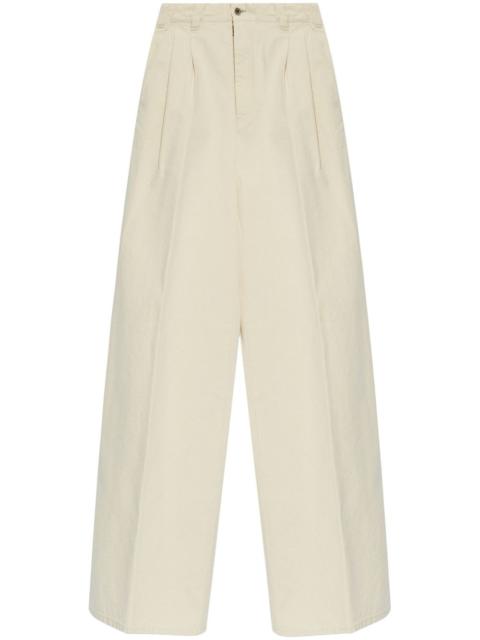 cotton wide-leg trousers