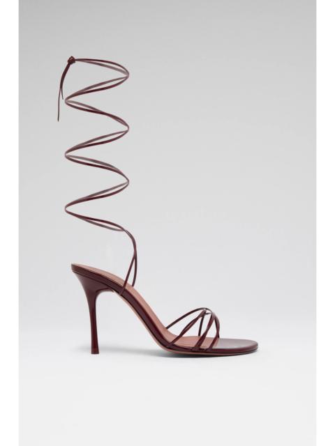 LORI LACE UP 95 WINE PATENT AND SHINY WINE HEEL