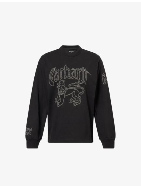 Stitched-Logo Long-Sleeved Cotton T-Shirt