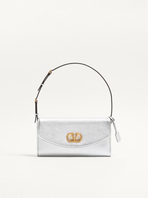 VALENTINO GARAVANI DEVAIN SMALL SHOULDER BAG IN LAMINATED NAPPA LEATHER