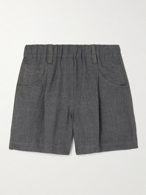 Pleated Linen Shorts