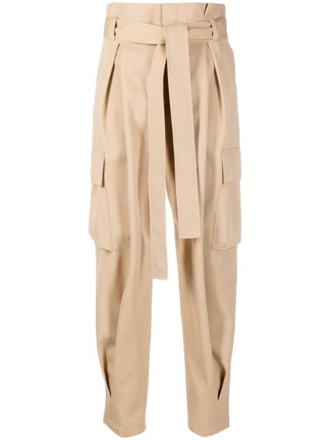 tie-waist cargo trousers