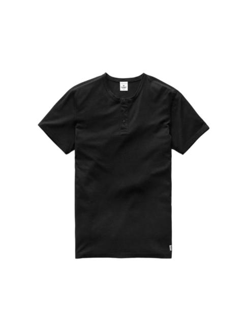 Lightweight Jersey Henley Black