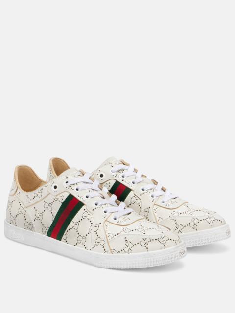 GG Web Stripe leather sneakers