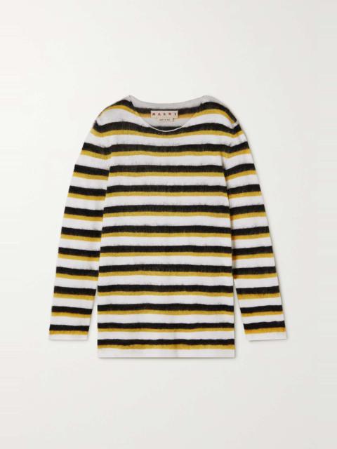 Striped wool and mohair-blend sweater