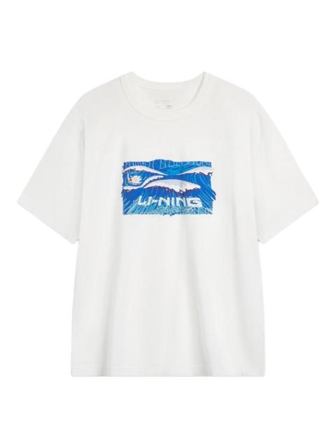 Li-Ning Wave Graphic T-shirt 'White' AHSU295-1