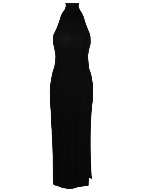 side-slit detail halter dress