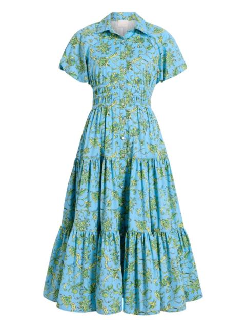 puff-sleeve tiered dress