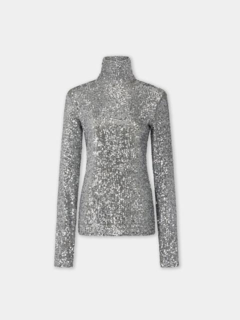 TURTLENECK TOP IN SEQUINS