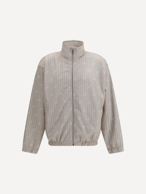 Pinstriped Track Jacket with all-over logo
