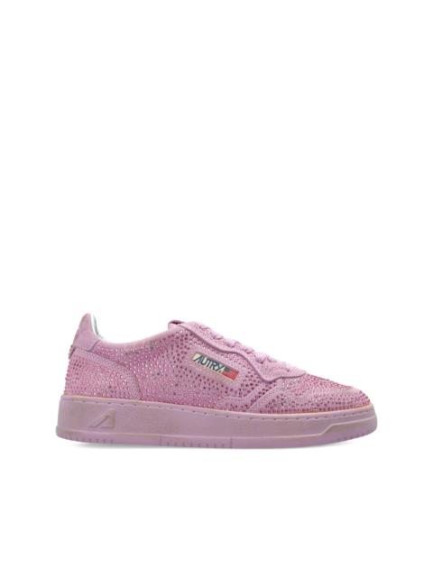 suede crustal-embellished sneakers