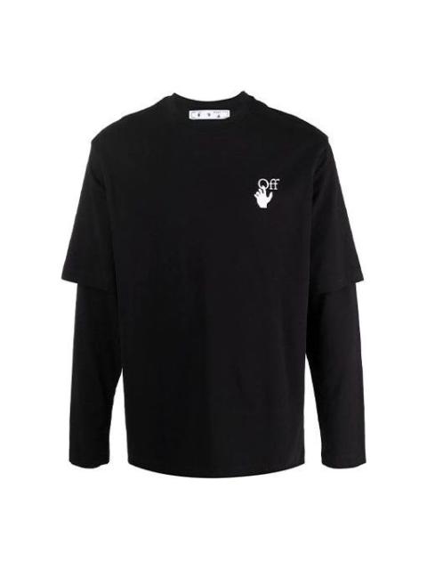 Men's Off-White Gradient Arrow Long Sleeves Loose Fit Black T-Shirt OMAB066F21JER0041084
