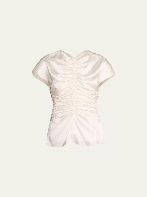 TOVE Fiana Ruched Silk Top | REVERSIBLE