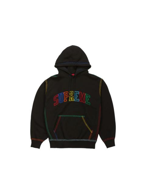 Supreme Big Stitch Hooded Sweatshirt Black