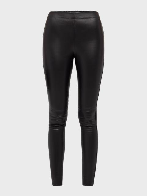 High-Rise Stretch Leather Leggings