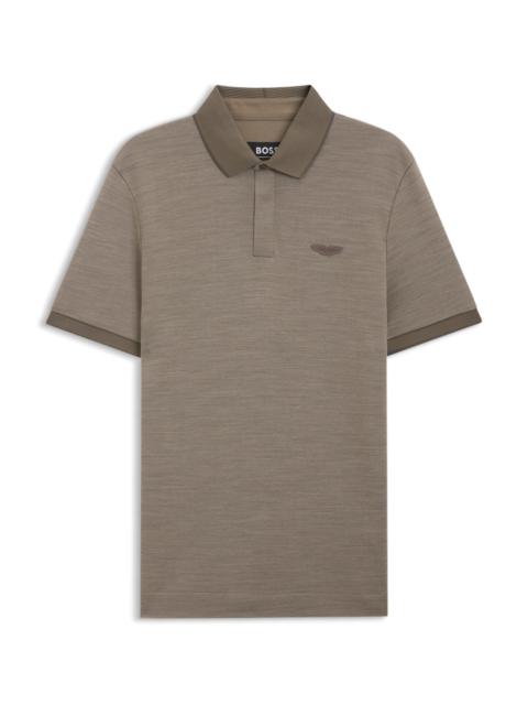 BOSS X ASTON MARTIN POLO SHIRT IN WOOL-COTTON PIQUÉ