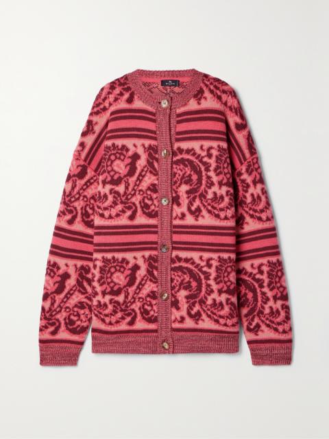 Oversized Wool-blend Jacquard Cardigan