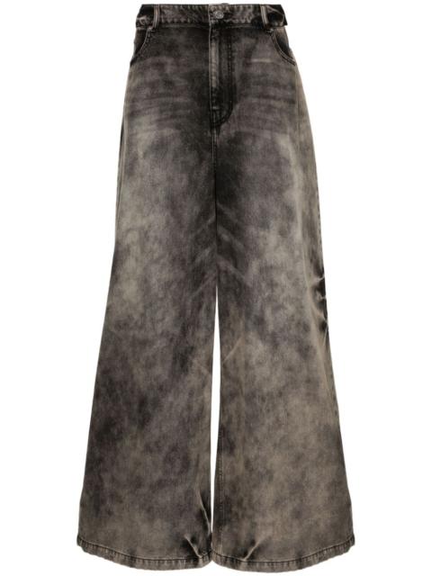 waist-straps wide-leg trousers