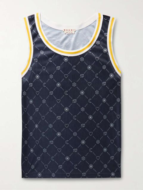 Oversized Logo-Print Jersey Tank Top