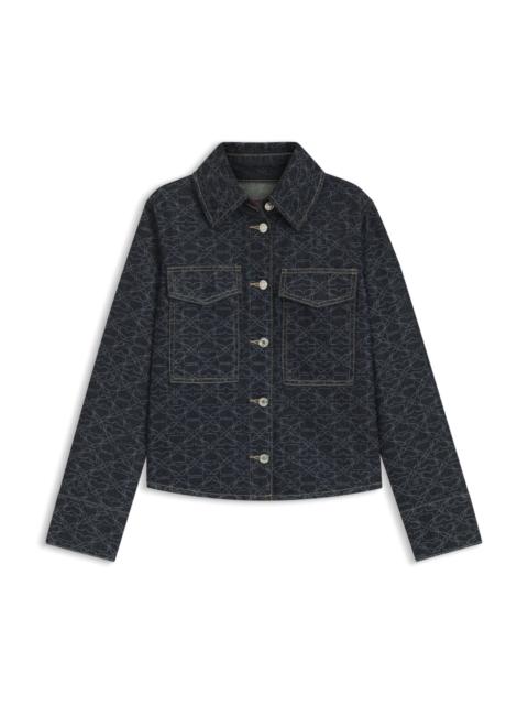 RIGID-DENIM JACKET WITH MONOGRAM LASER PRINT