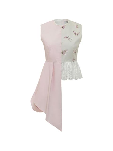 asymmetric floral striped top