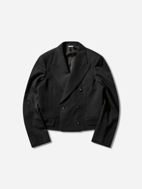 Men's Double-Breasted Cropped Blazer Black