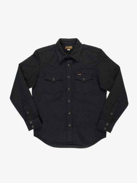 IHSH-235-BLK Military Serge Western Shirt Black