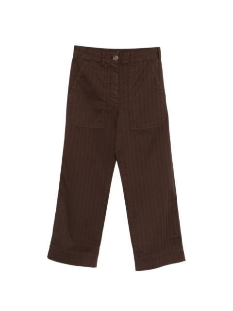 patch-pocket herringbone trousers