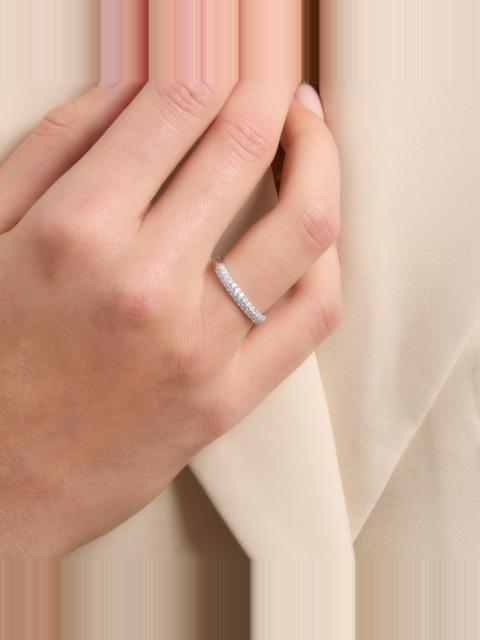 LAB-Created Pave Silver Knife Edge Stacking Ring
