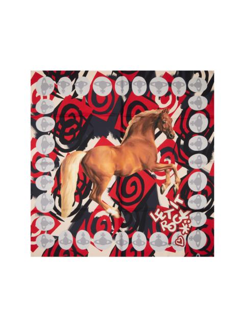 Multicolor Horse Square Scarf