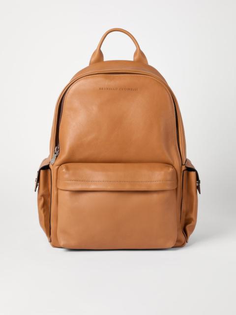 Cowhide travel backpack