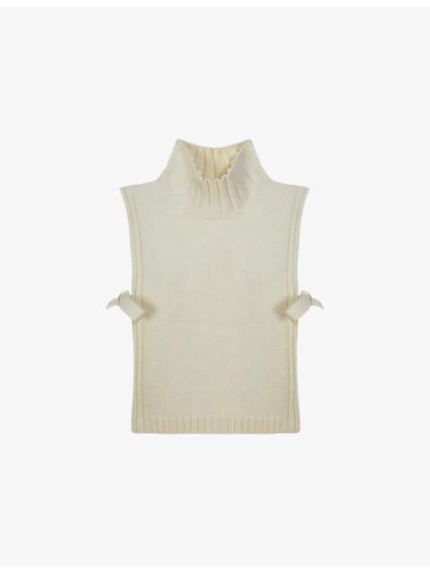 Or High-Neck Sleeveless Wool Jumper