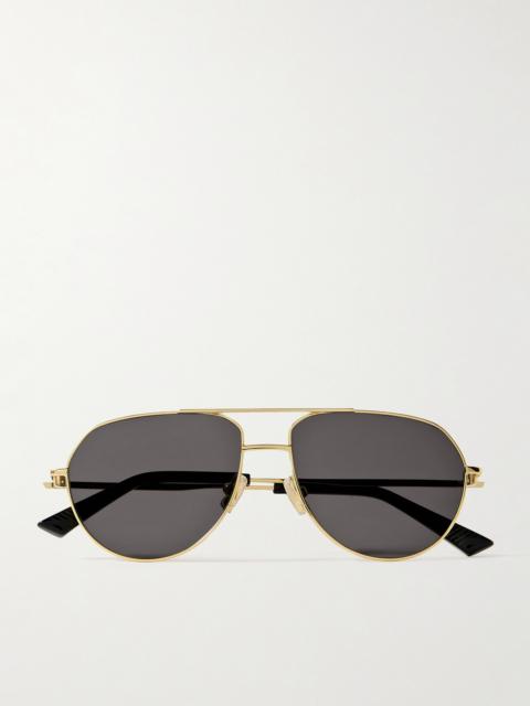 Aviator-style Gold-tone Sunglasses