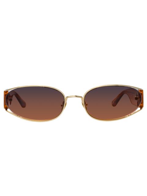 SHELBY CAT EYE SUNGLASSES IN LIGHT GOLD AND DUSK