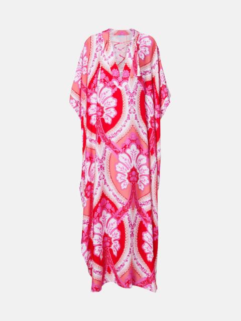 Carlotta printed satin kaftan