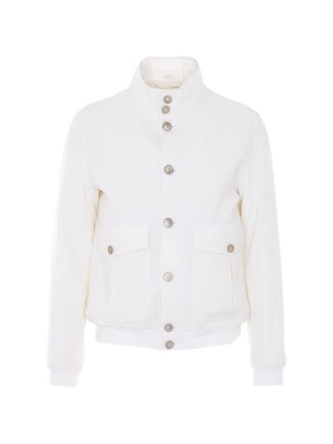 button high-neck bomber jacket