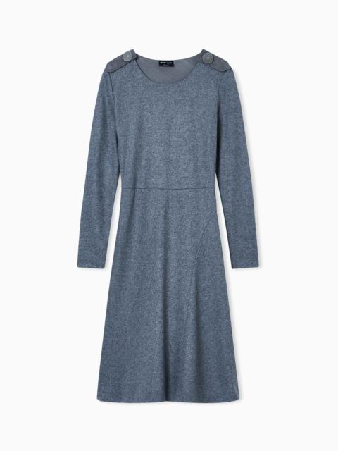 WOOL JERSEY DRESS WITH EPAULETTES DETAIL
