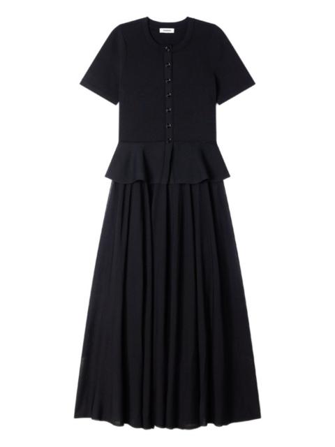 button fitted knitted dress