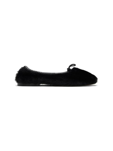 Black Puntera Shearling Ballerina Flats