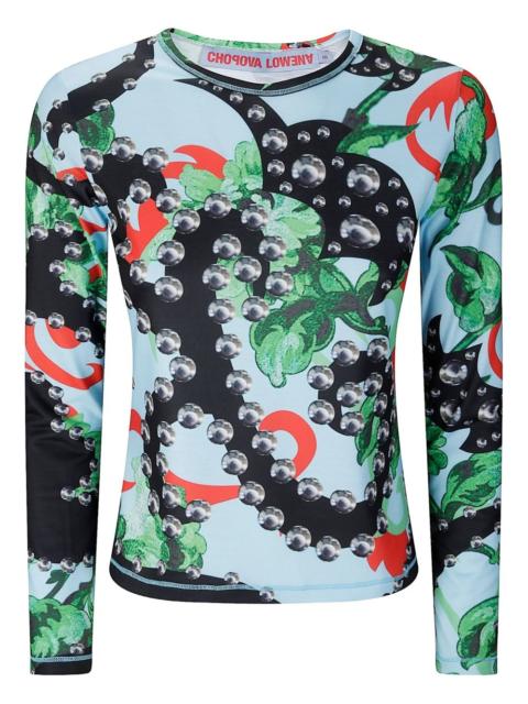 Chopova Lowena 長袖Tシャツ Chopova Lowena Black Rootelia Long Sleeve T-Shirt Chopova Lowena