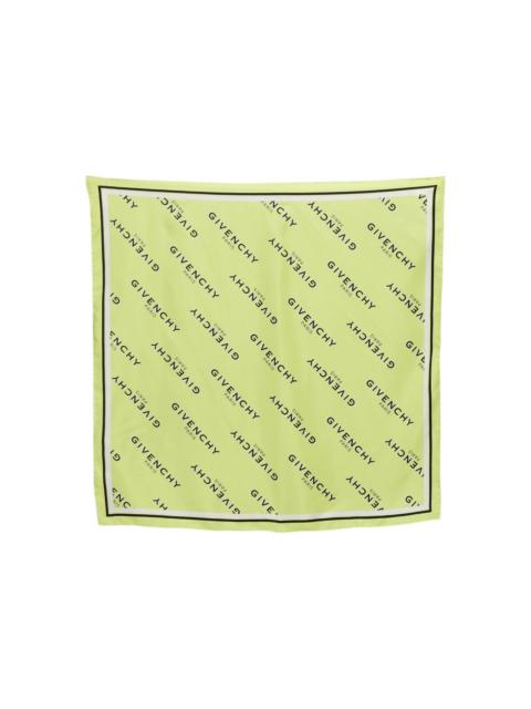 logo-print silk scarf