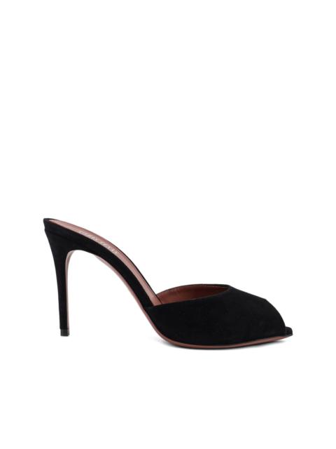 black heeled sandals