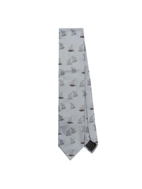 dog-jacquard silk tie